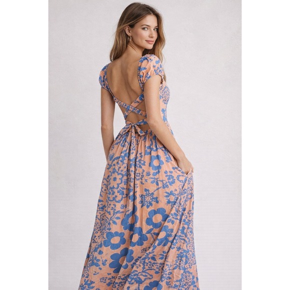 Free People Ultraviolet Pale Pink Maxi Dress Sz L Boho Resort Feminine Vacation Free People Ultraviolet Pale Pink Maxi Dress Sz L Boho Resort Feminine Vacation